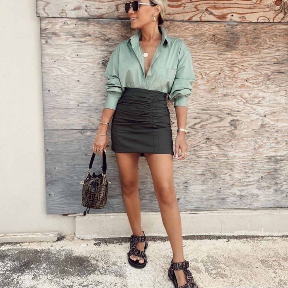Zara New! Ruched Mini Skirt